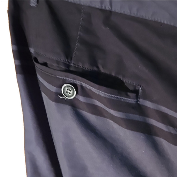 OP Ocean Pacific 4-way Stretch Hybrid Board Shorts Black & Gray Striped Waist 38 - Picture 4 of 12